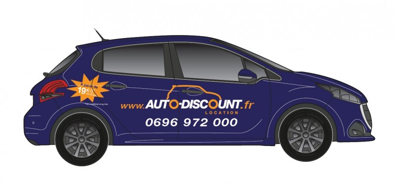 Location voitures Guadeloupe Clio/208 90CV (Publicitaire)